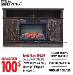 Canadian Tire For living Kerry 44˝ Fireplace offer