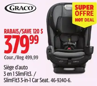 Canadian Tire Graco SlimFit3 3-in-1 Car Seat offer