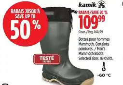 Canadian Tire Kamik Men's Mammoth Boots offer