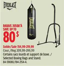 Canadian Tire Selected Boxing Bags and Stand offer