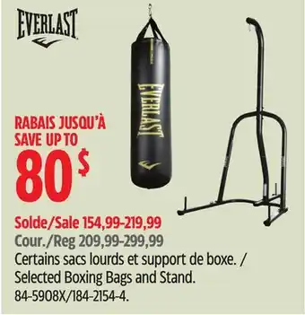 Canadian Tire Selected Boxing Bags and Stand offer
