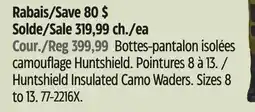 Canadian Tire Huntshield Insulated Camo Waders offer
