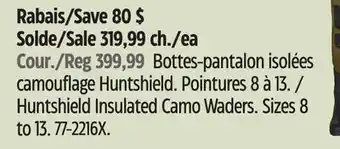 Canadian Tire Huntshield Insulated Camo Waders offer