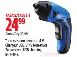 Canadian Tire Mastercraft 4V Non-Pivot Screwdriver offer