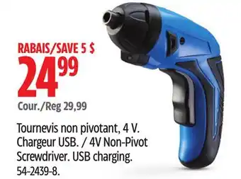 Canadian Tire Mastercraft 4V Non-Pivot Screwdriver offer