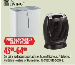 Canadian Tire For Living Selected Portable Heaters or Humidifier offer
