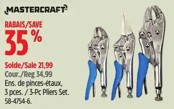 Canadian Tire Mastercraft 3-Pc Pliers Set offer