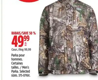 Canadian Tire Men's Parka offer