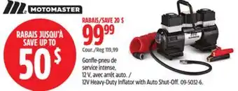 Canadian Tire Eliminator 12V Heavy-Duty Inflator with Auto Shut-Off offer