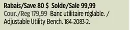 Canadian Tire WA:KE Athletic Adjustable Utility Bench offer