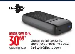 Canadian Tire Bluehive 20,000 mAh Power Bank with Cables offer