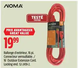 Canadian Tire NOMA 16´ Outdoor Extension Cord. Locking end offer