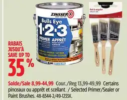 Canadian Tire Selected Primer/Sealer or Paint Brushes offer