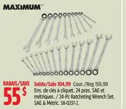 Canadian Tire Maximum 24-Pc ratcheting Wrench Set. SAE & Metric offer