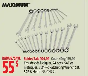 Canadian Tire Maximum 24-Pc ratcheting Wrench Set. SAE & Metric offer