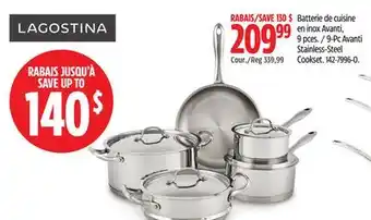 Canadian Tire Lagostina 9-Pc Avanti Stainless-Steel Cookset offer