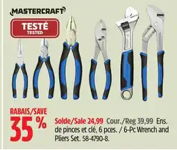 Canadian Tire Mastercraft 6-Pc Wrench and Pliers Set offer