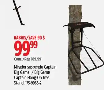 Canadian Tire Big Game Captain Hang-On Tree Stand offer