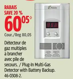 Canadian Tire Kidde Plug-In Multi-Gas Detector with Battery Backup offer