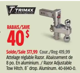 Canadian Tire Trimax Razor Adjustable Tow Hitch offer