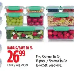 Canadian Tire Sistema To-Go 18-Pc Set offer