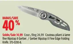 Canadian Tire Gerber Ripstop II Fine Edge Folding Knife offer