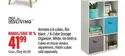 Canadian Tire For Living 6-Cube Storage Organizer, White offer