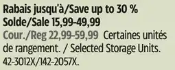 Canadian Tire type A Selected Storage Units offer