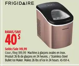 Canadian Tire Frigidaire Stainless-Steel Bullet Ice Maker offer