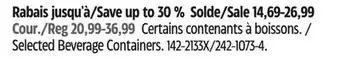 Canadian Tire Selected Beverage Containers offer