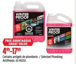 Canadian Tire Winterproof Selected Plumbing Antifreeze offer