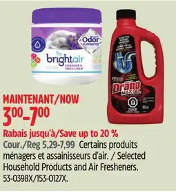 Canadian Tire Drano Selected Household Products and Air Fresheners offer