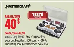 Canadian Tire Mastercraft 100-Pc Oscillating Tool Accessory Set offer