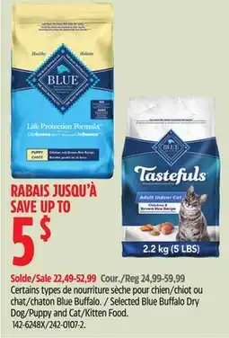 Canadian Tire Selected Blue Buffalo Dry Dog/Puppy and Cat/Kitten Food offer