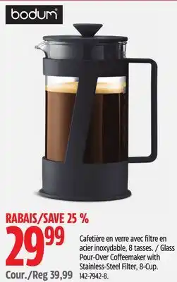 Canadian Tire Bodum Glass Pour-Over Coffeemaker with Stainless-Steel Filter offer