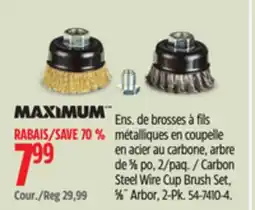 Canadian Tire Maximum Carbon Steel Wire Cup Brush Set, 5⁄8˝ Arbor offer