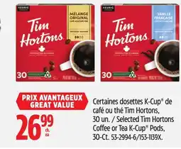 Canadian Tire Selected Tim Hortons Coffee or Tea K-Cup Pods, 30-Ct offer