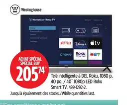 Canadian Tire Westinghouse 40˝ 1080p LED Roku Smart TV offer