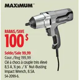 Canadian Tire Maximum 1⁄2˝ Nut-Busting Impact Wrench, 8.5A offer