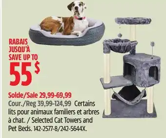 Canadian Tire Petco Selected Cat Towers and Pet Beds offer