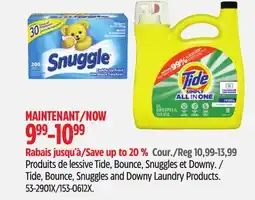 Canadian Tire Tide, Bounce, Snuggles and Downy Laundry Products offer