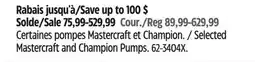 Canadian Tire Mastercraft Selected Mastercraft and Champion Pumps offer