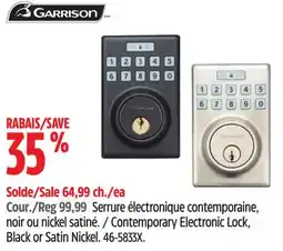 Canadian Tire Garrison contemporary Electronic Lock offer