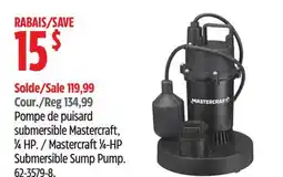 Canadian Tire Mastercraft 1⁄4-HP Submersible Sump Pump offer