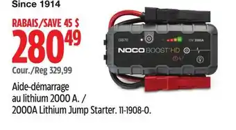 Canadian Tire NOCO 2000A Lithium Jump Starter offer