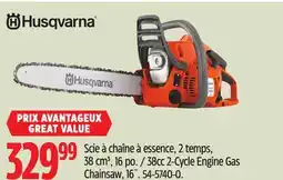 Canadian Tire Husqvarna 38cc 2-Cycle Engine Gas Chainsaw offer