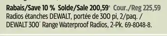 Canadian Tire DEWALT 00´ Range Waterproof Radios offer
