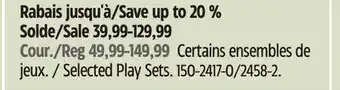 Canadian Tire Selected Play Sets offer