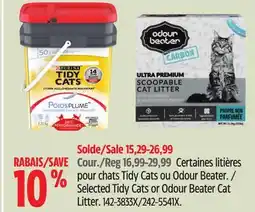 Canadian Tire Purina Selected Tidy Cats or Odour Beater Cat Litter offer