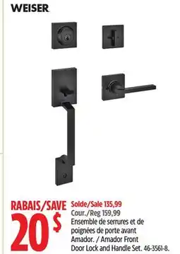 Canadian Tire Weiser Amador Front Door Lock and Handle Set offer